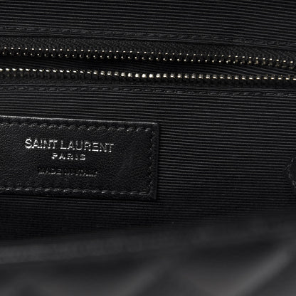 Saint Laurent Grain De Poudre Textured Mixed Matelasse Large Triquilt Monogram Satchel Black 6 of 12