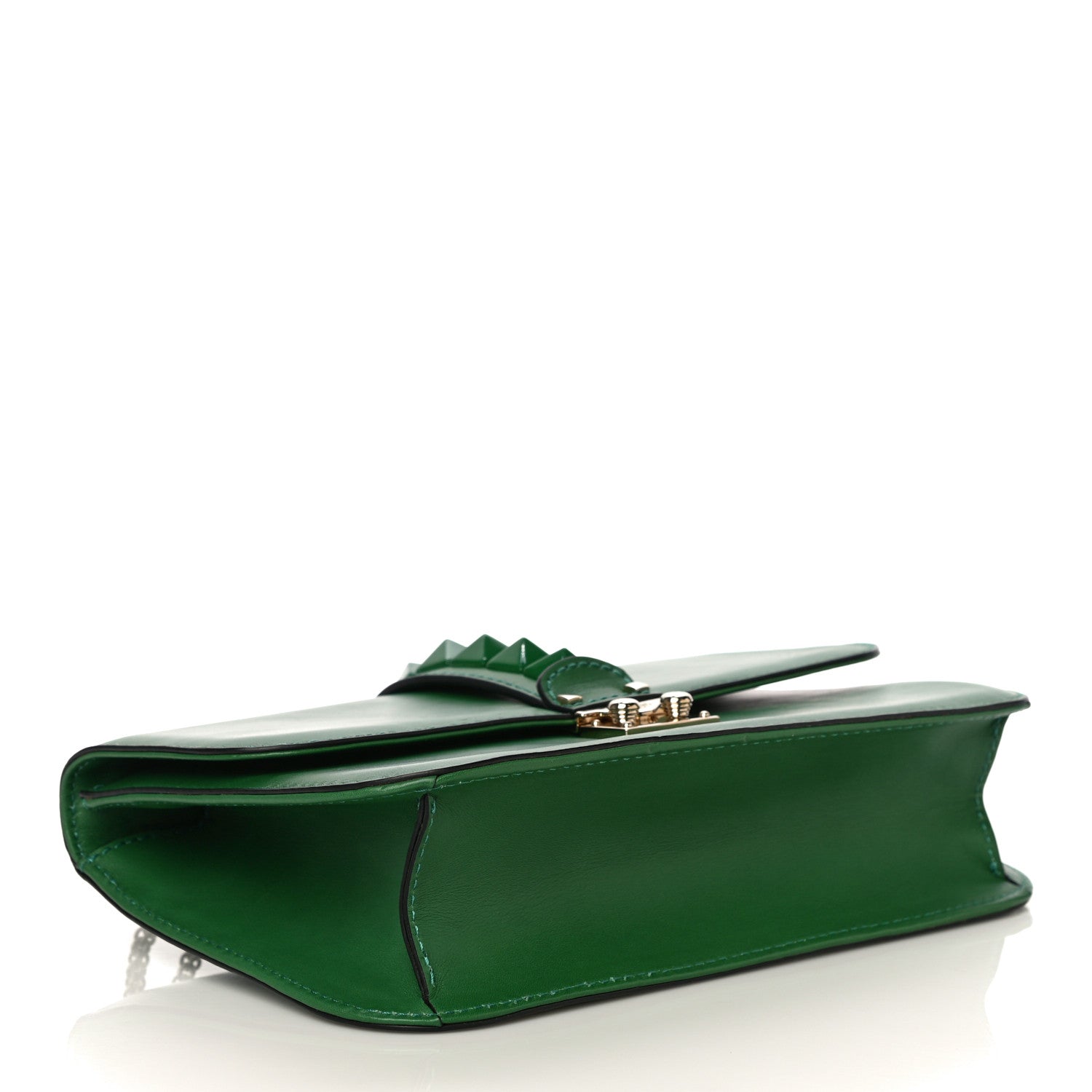 Valentino Garavani Vitello Medium Glam Lock Rockstud Flap Pop Green 3 of 14
