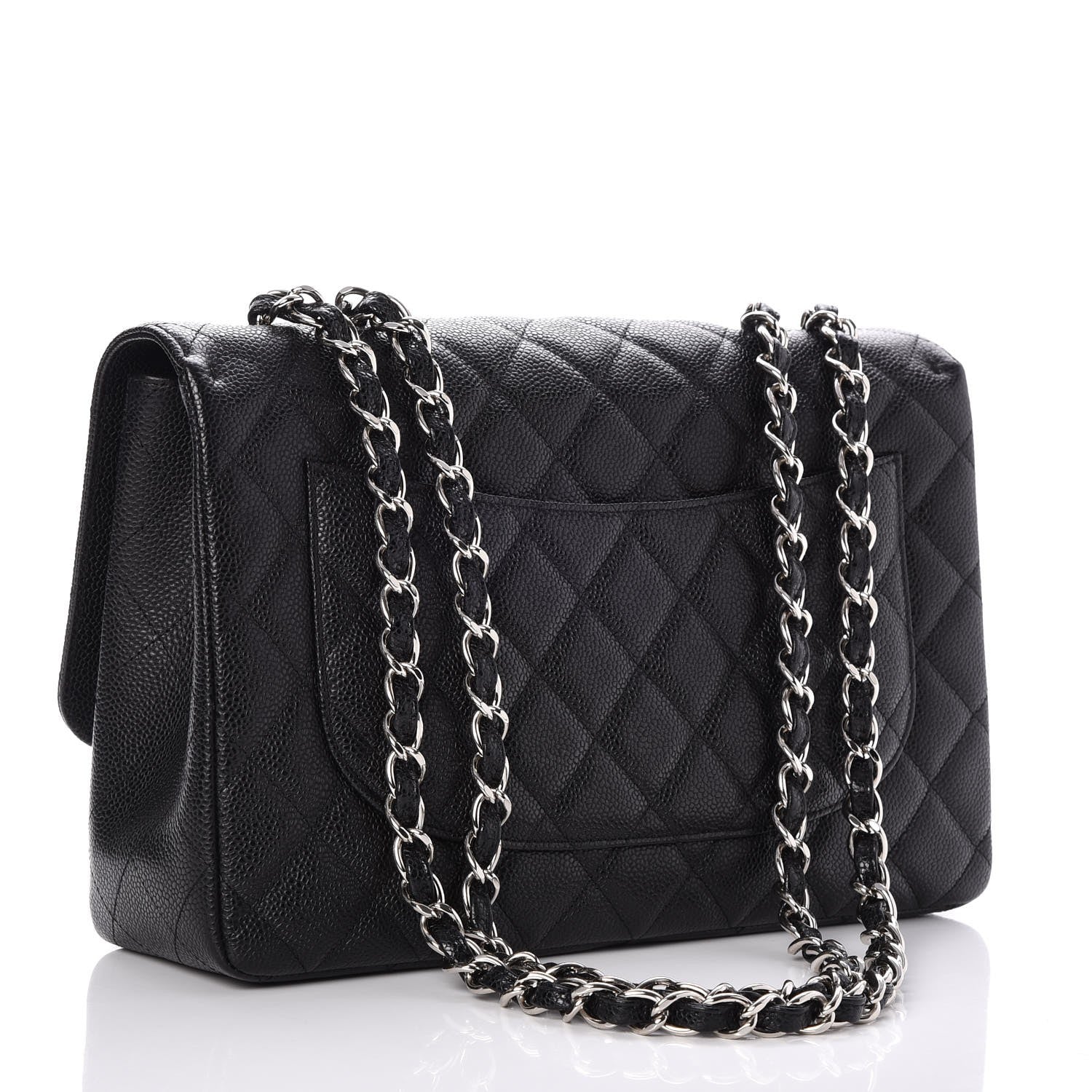 Chanel Caviar Quilted Jumbo Single Flap Black 3 of 8
