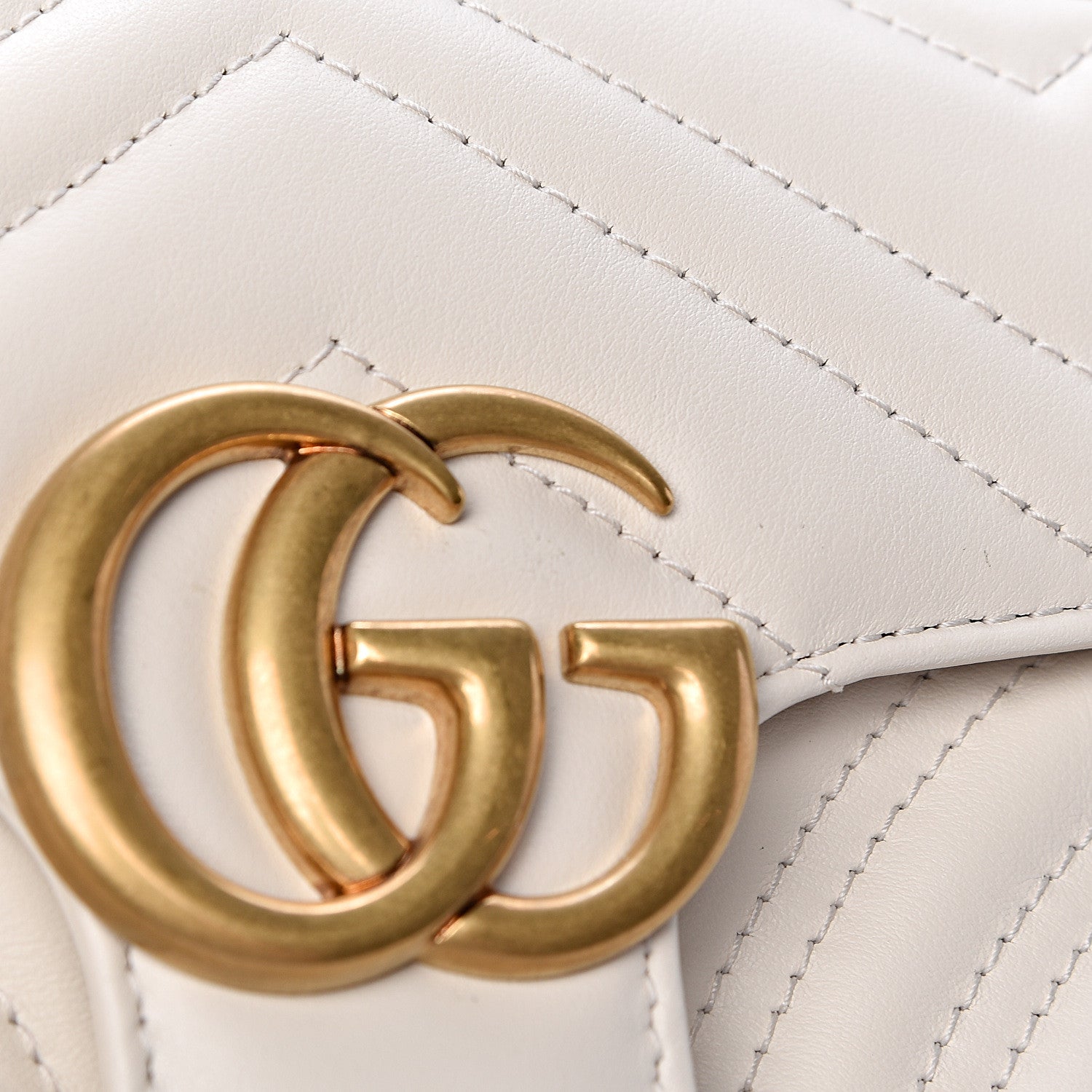 Gucci Calfskin Matelasse Mini GG Marmont Shoulder Bag White 12 of 14
