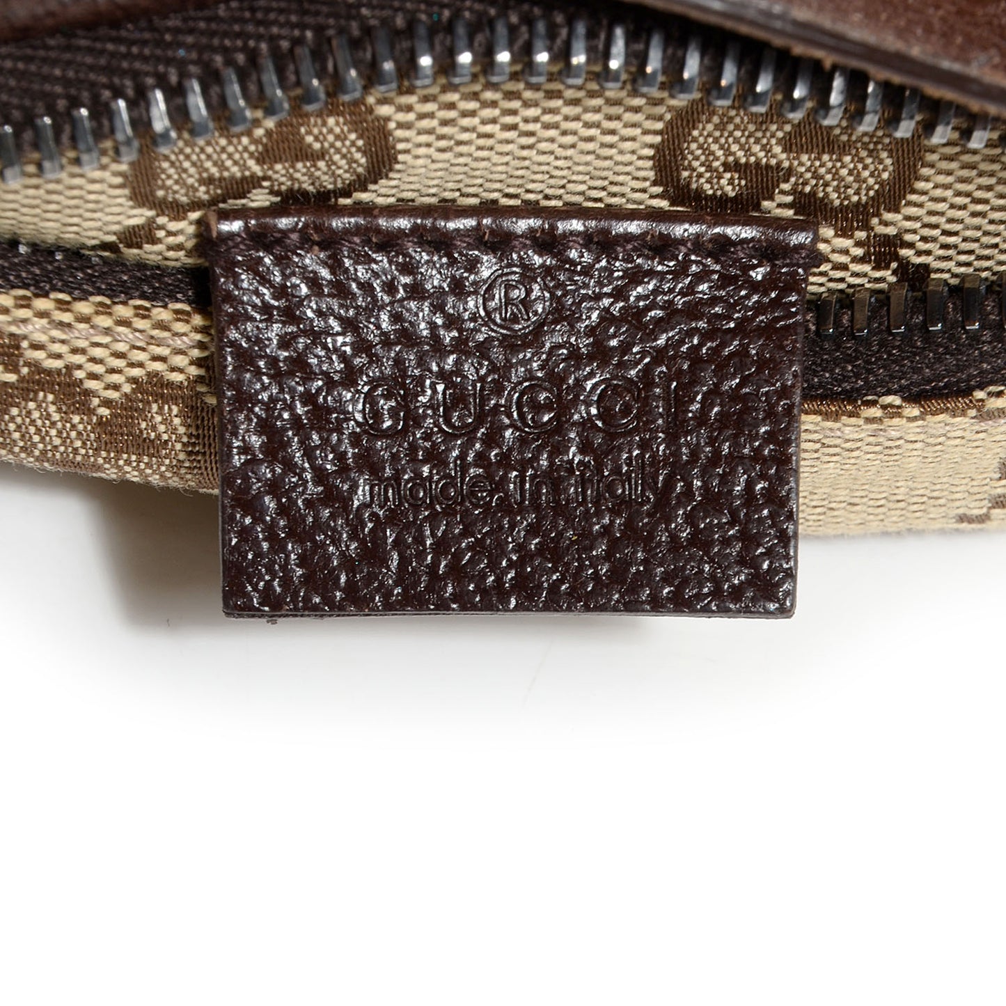 GG Monogram Web Double Pocket Belt Bag Brown
