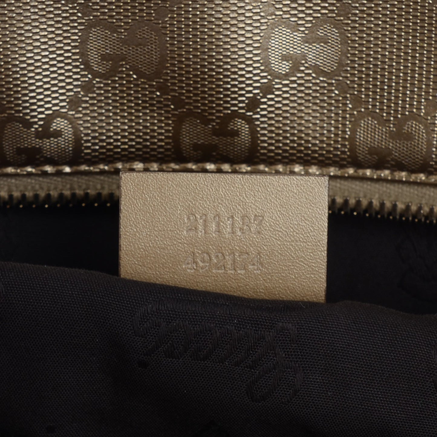 Imprime Monogram Medium Zippered Shopping Tote Champagne