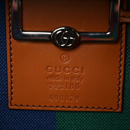 Gucci X DANS LE VERT GG Supreme Monogram Cuoio Web Mini Retro Interlocking G Savoy Top Handle Beauty Case Beige Rosso Ebony Harness  Brown 6 of 10