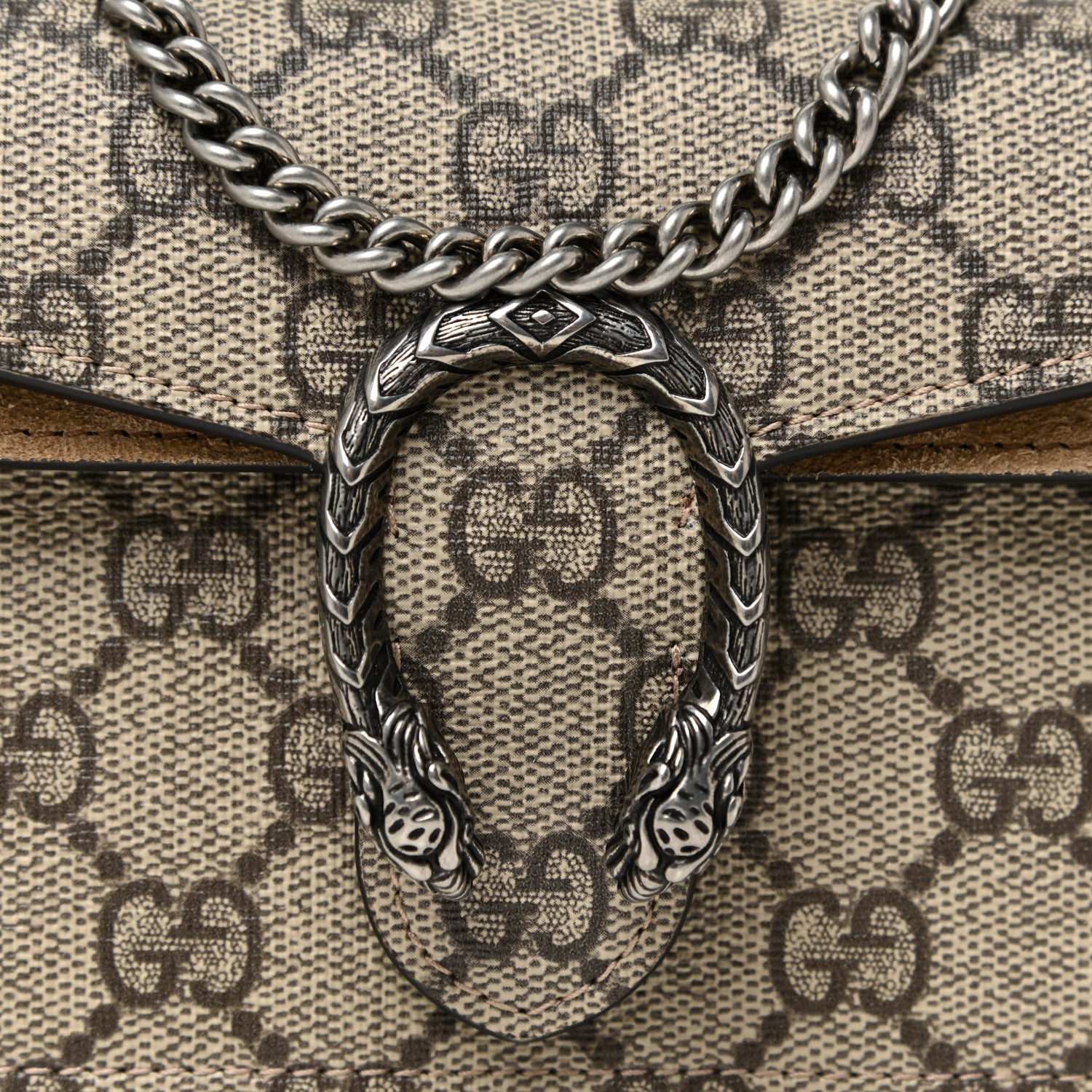Gucci GG Supreme Monogram Super Mini Dionysus Shoulder Bag Taupe 7 of 10