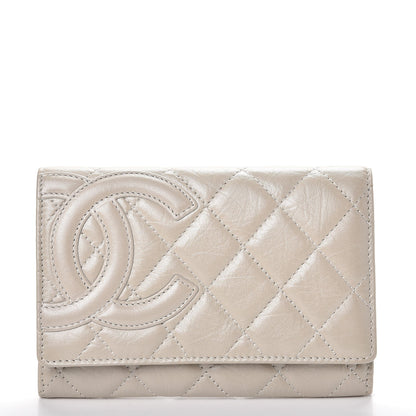 Chanel Calfskin Quilted Cambon Flap Wallet Light Silver 1 of 9