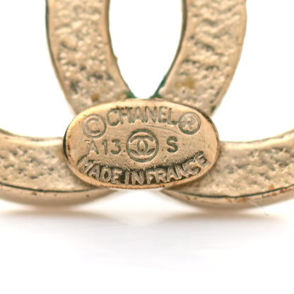 Chanel Crystal CC Earrings Gold 4 of 8