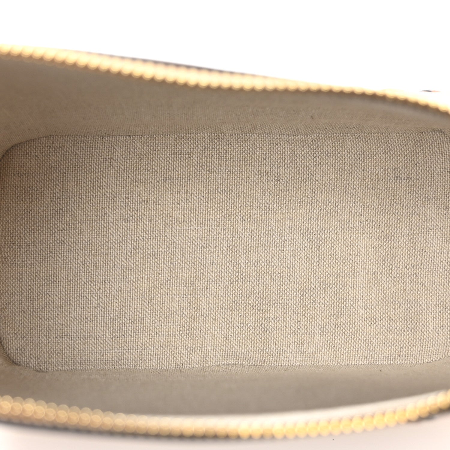 Celine Calfskin Wicker Triomphe Wristlet Pouch Tan Natural 4 of 9