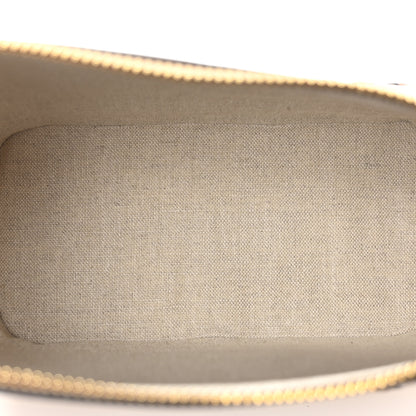Celine Calfskin Wicker Triomphe Wristlet Pouch Tan Natural 4 of 9