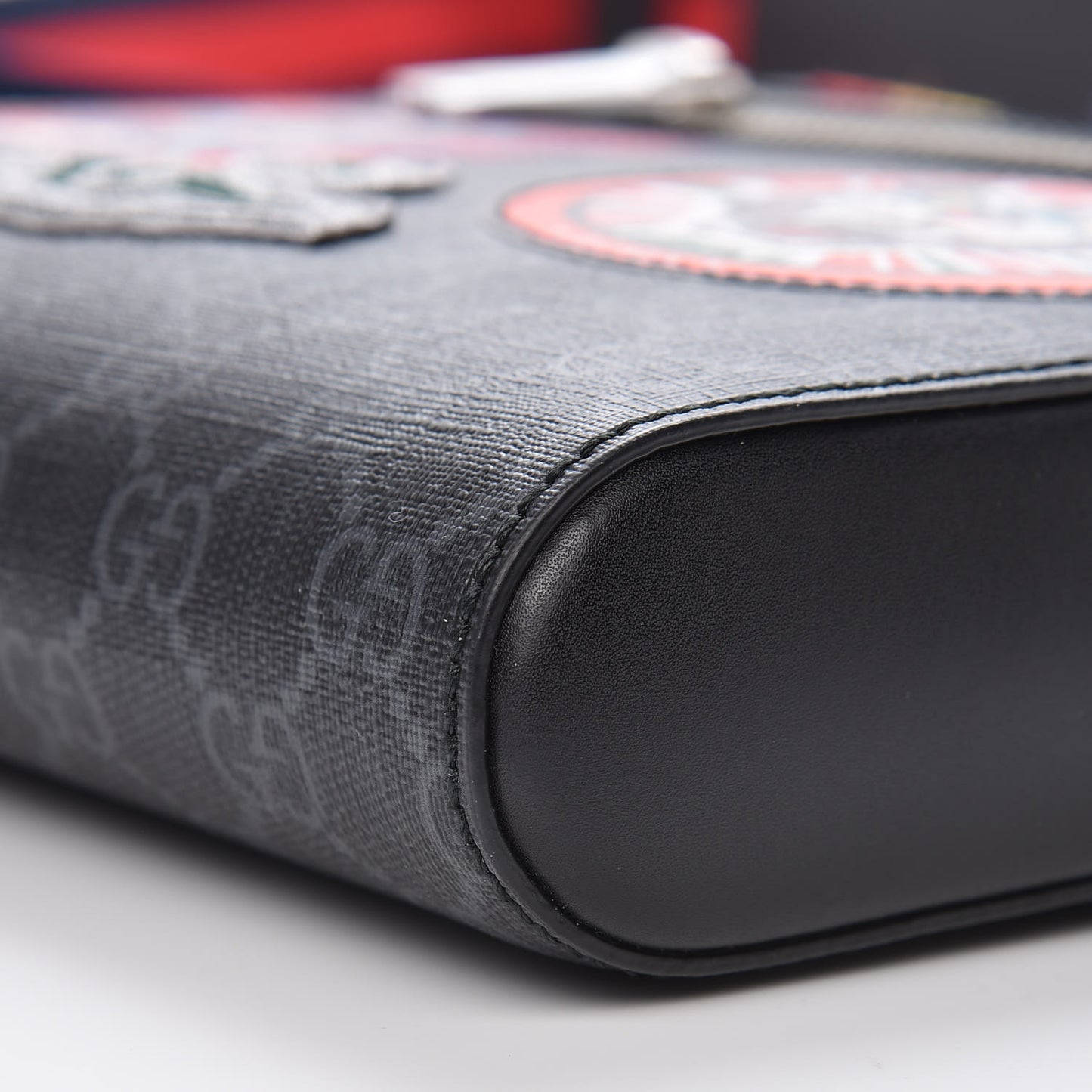 GG Supreme Monogram Night Courrier Flat Messenger Bag Black Multicolor