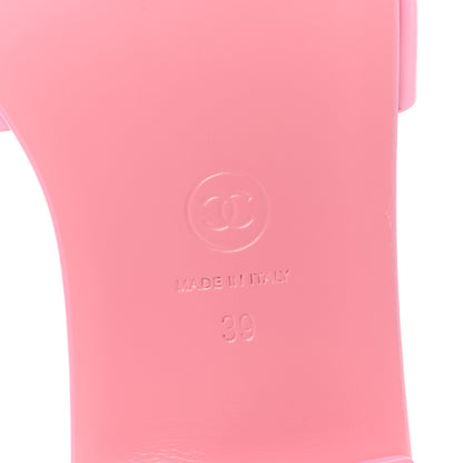 Chanel Calfskin Patent Calfskin Logo Mules 39 Pink Black 6 of 8