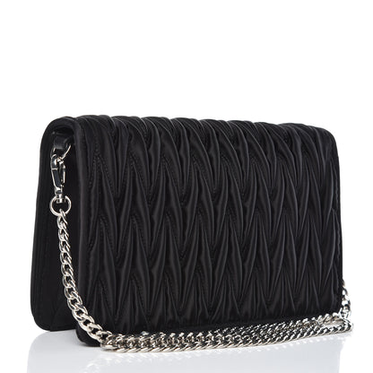 Miu Miu Tessuto Matelasse Delice Miu Logo Bag Black 3 of 9
