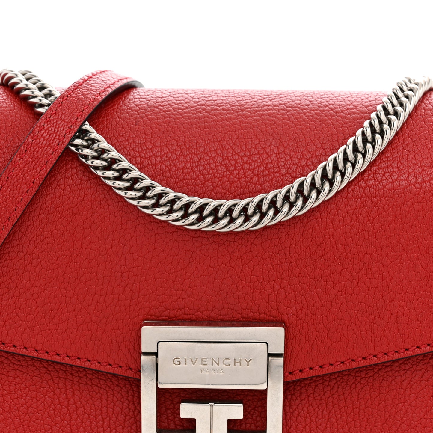Goatskin Small GV3 Shoulder Bag Bright Red