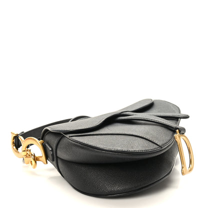 Christian Dior Grained Calfskin Saddle Bag With Strap Black 4 of 9