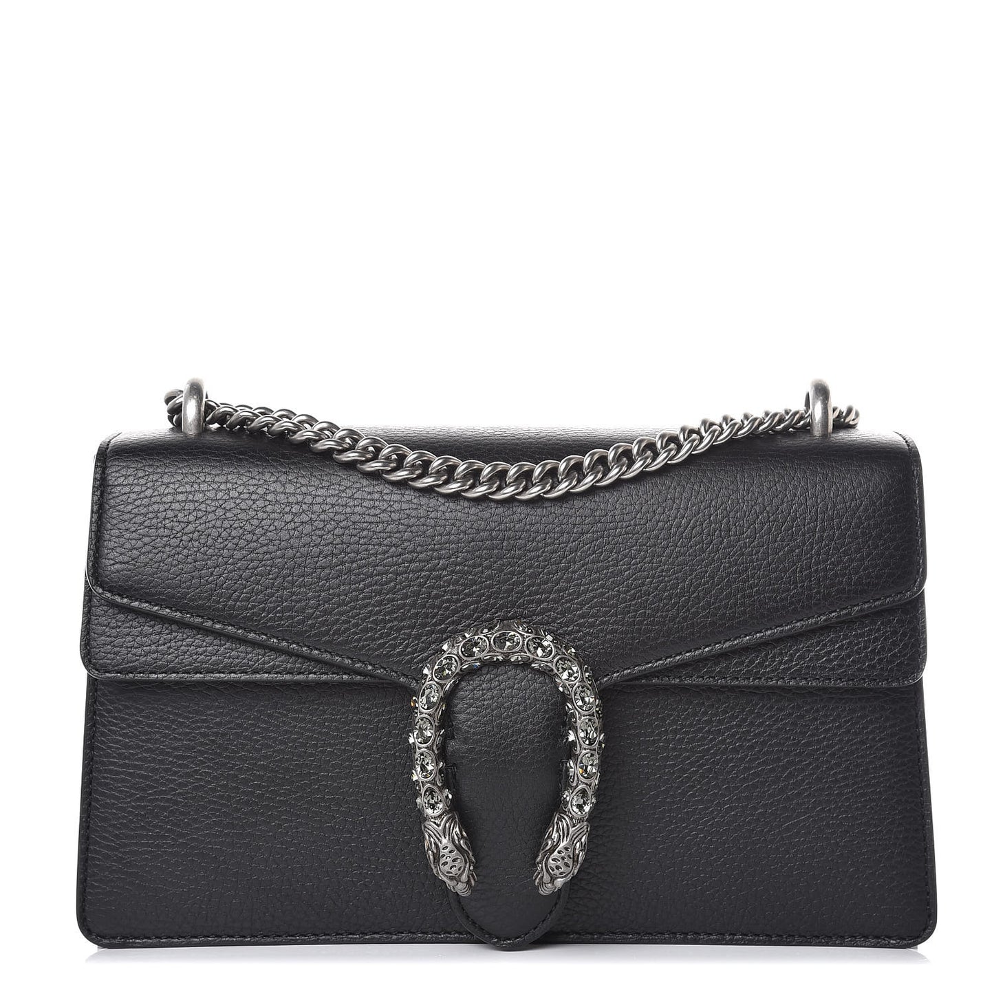 Pebbled Calfskin Small Dionysus Shoulder Bag Black