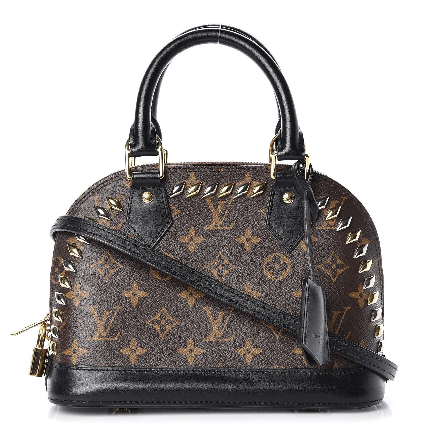 Louis Vuitton Monogram Macassar Studded Alma BB 1 of 7