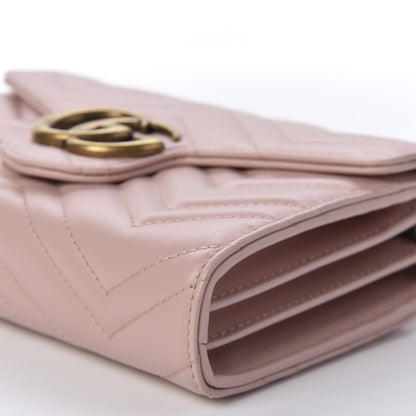 Gucci Calfskin Matelasse GG Marmont Chain Wallet Perfect Pink 5 of 10