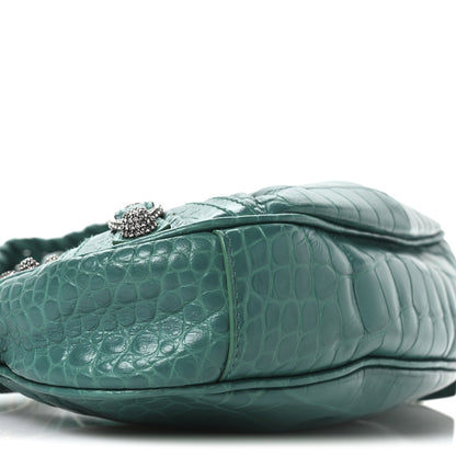 Balenciaga Extra Supple Calfskin Crystal Crocodile Embossed Le Cagole Shoulder Bag XS Jade 10 of 12