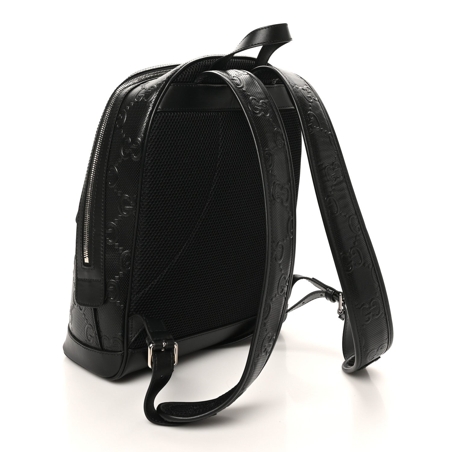 Gucci Calfskin GG Tennis Embossed Backpack Black 3 of 10