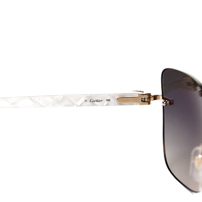 Cartier Mother of Pearl Sunglasses CT001RS Gold White 13 of 16