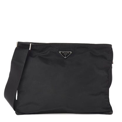 Prada Nylon Flat Messenger Bag Black 1 of 8