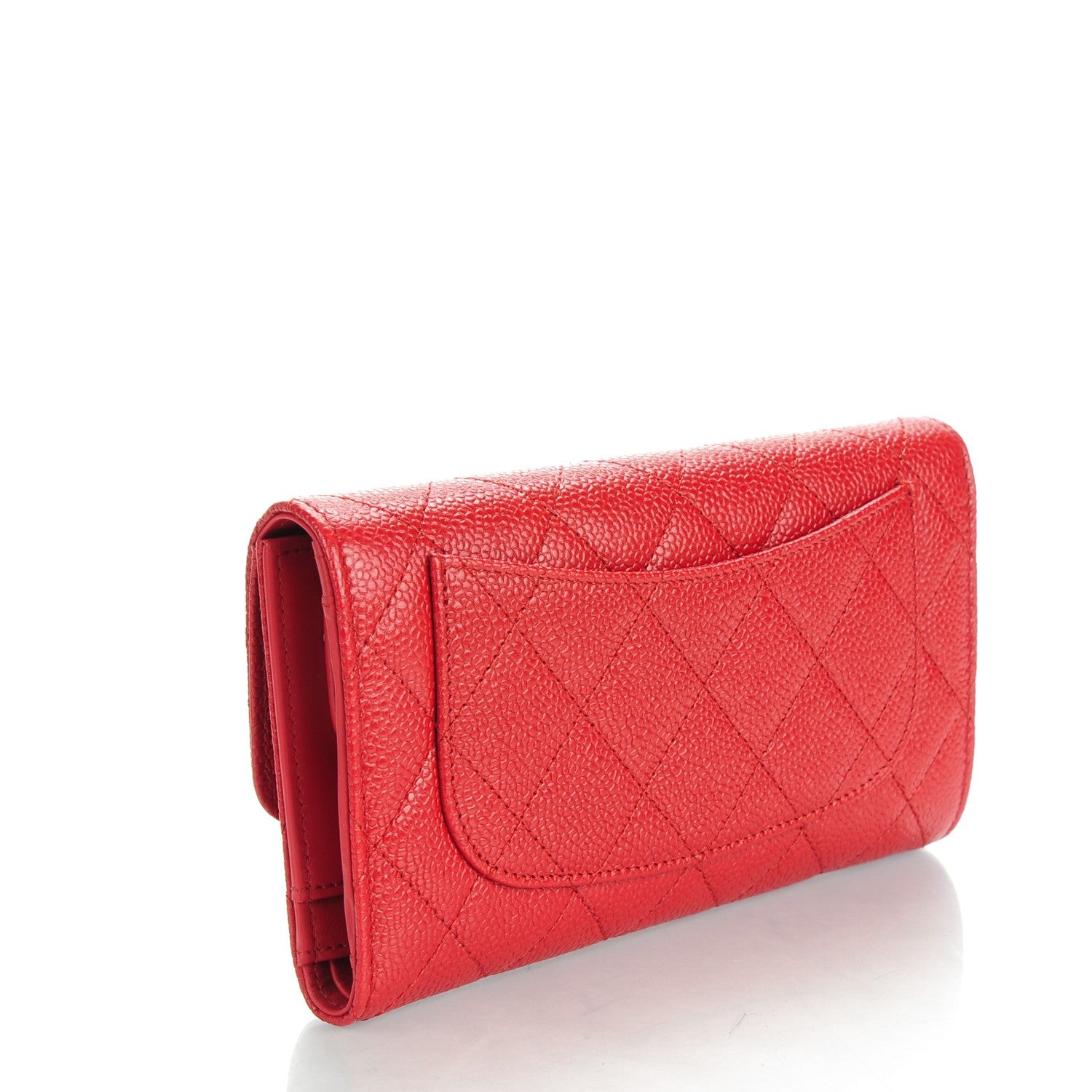 Chanel Caviar Quilted Large Flap Wallet Red 3 of 8