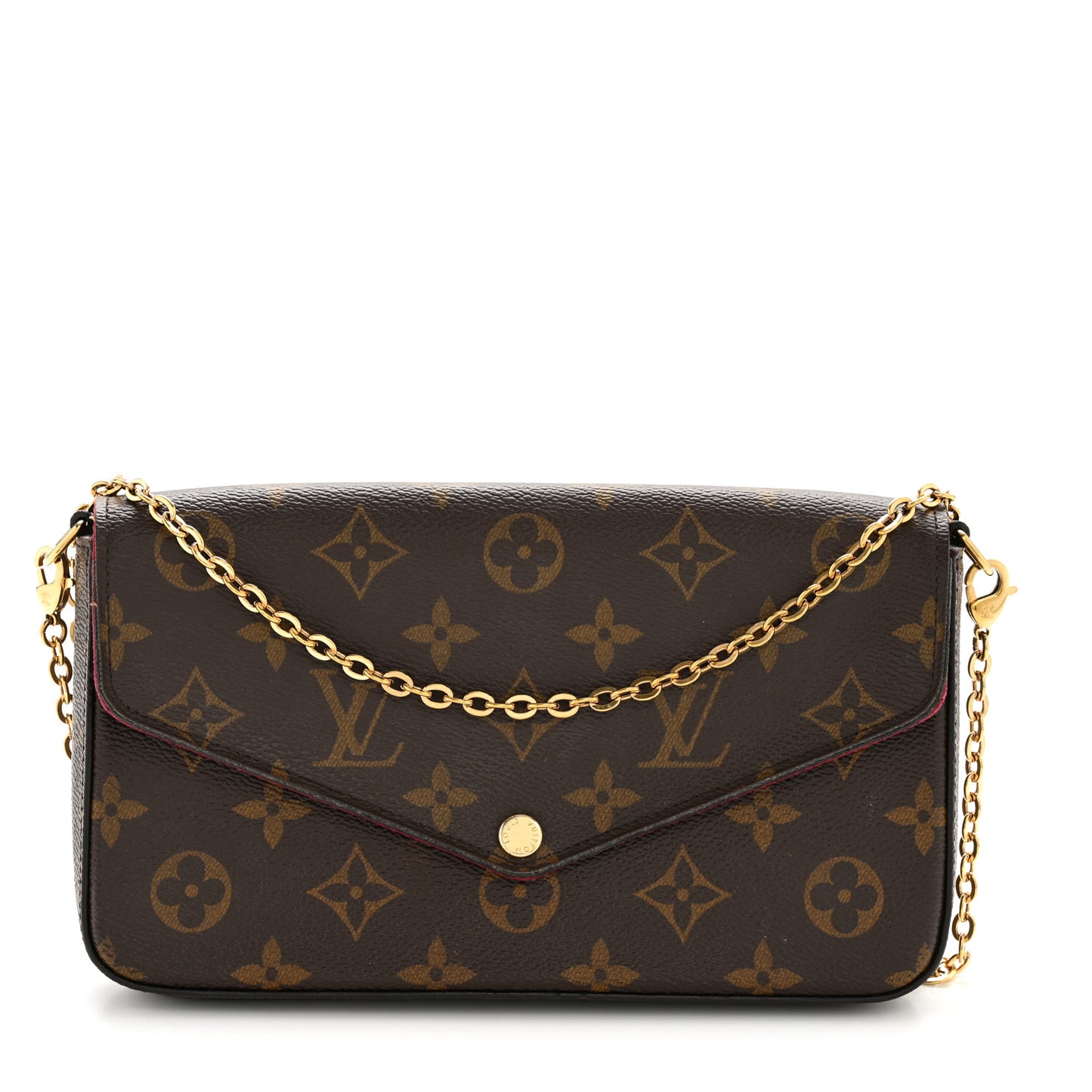 Monogram Pochette Felicie Chain Wallet Fuchsia