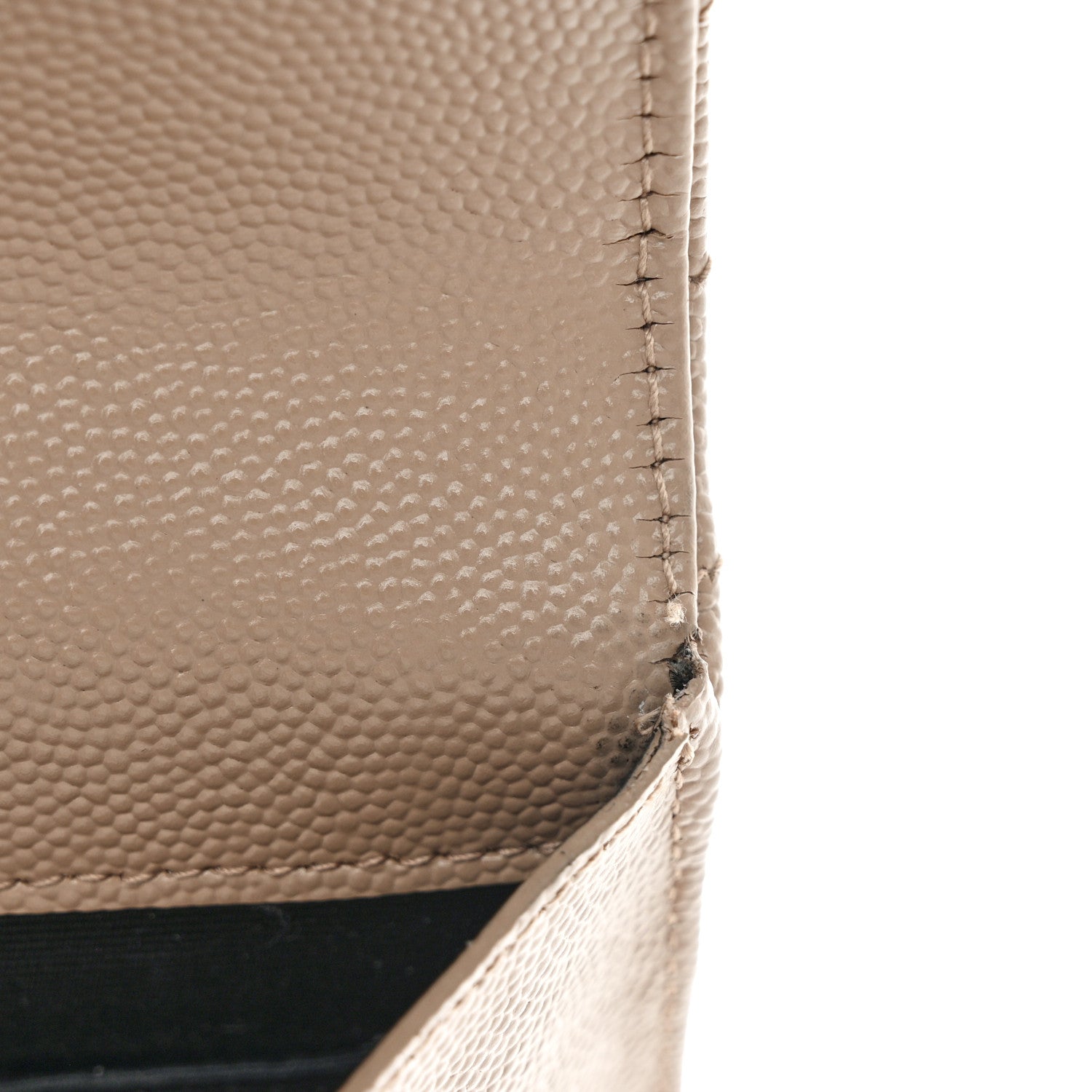Saint Laurent Grain De Poudre Matelasse Chevron Monogram Envelope Clutch Dark Beige 11 of 12