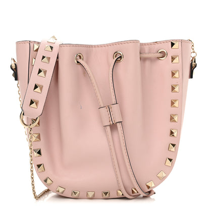 Valentino Garavani Vitello Mini Rockstud Chain Strap Bucket Bag Water Rose 1 of 13