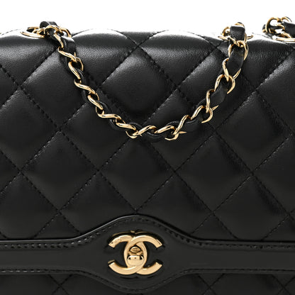 Chanel Lambskin Patent Calfskin Quilted Small Flap Bag Black 8 of 11