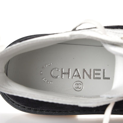 Chanel Suede Patent Calfskin Lace Up Short Boots 36.5 Black 10 of 11