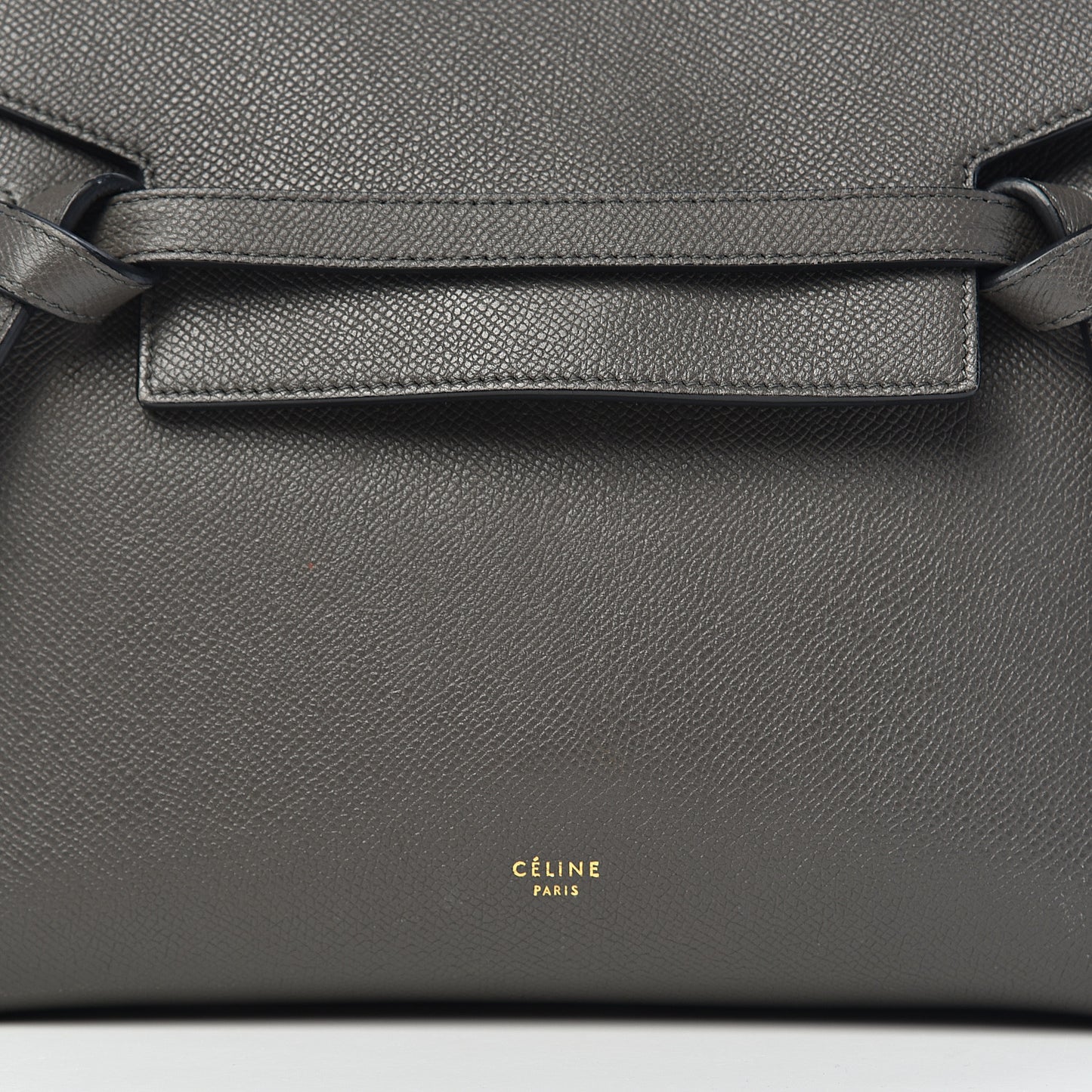 Grained Calfskin Micro Belt Bag Grey