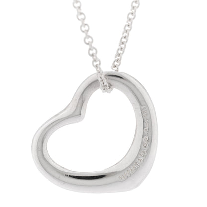 Tiffany Sterling Silver 22mm Elsa Peretti Open Heart Pendant Necklace 5 of 5
