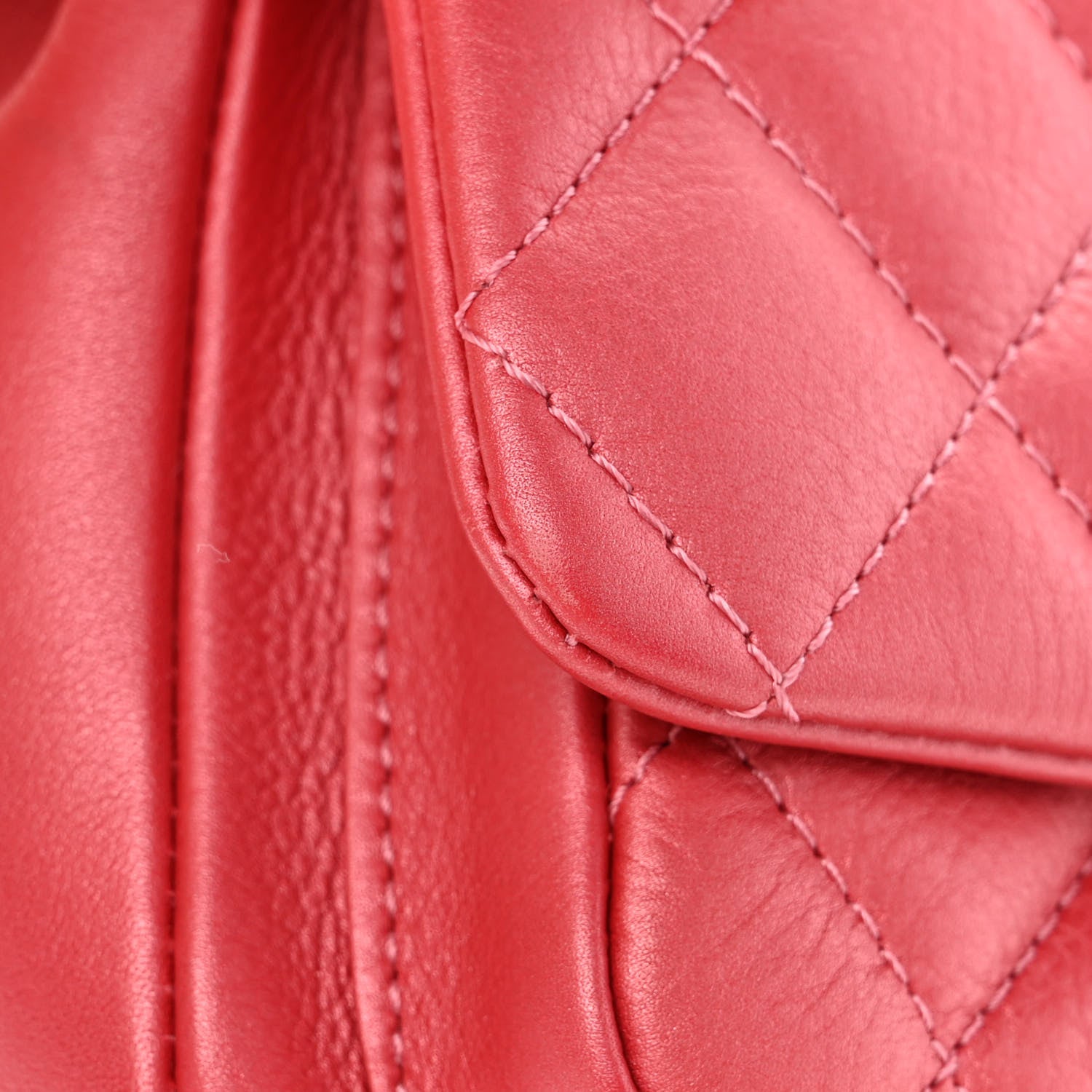 Chanel Metallic Calfskin Quilted Top Handle Flap Dark Pink 13 of 14