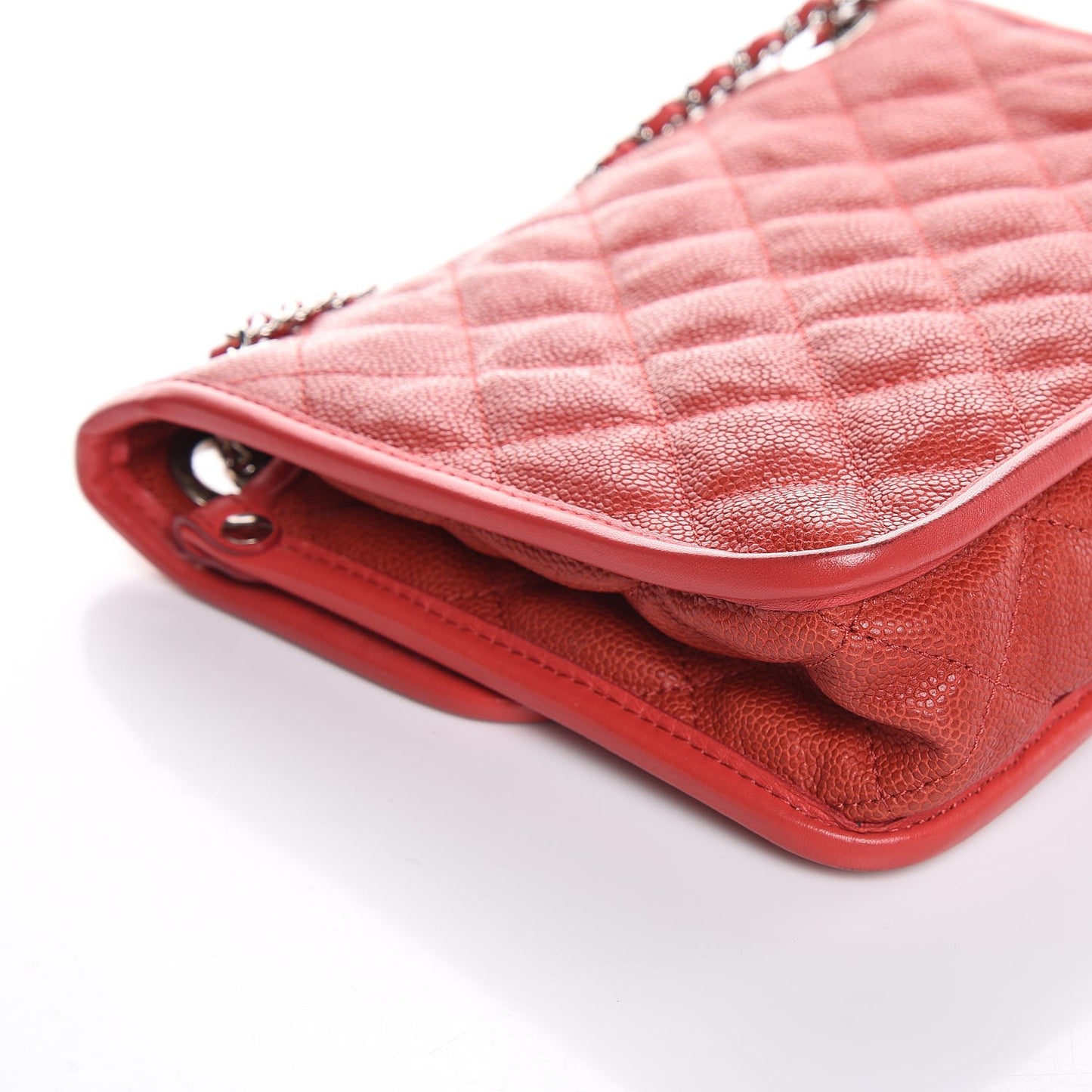 Caviar Quilted Mini French Riviera Flap Red