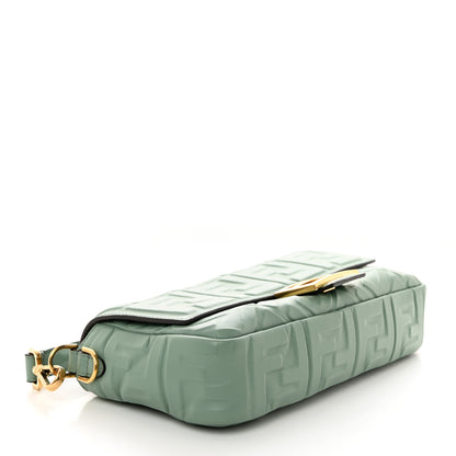 Fendi Nappa FF 1974 Embossed Baguette Menta 4 of 9