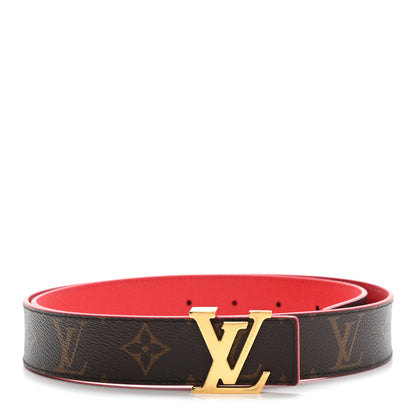 Louis Vuitton Monogram 30mm LV Initiales Reversible Belt 85 34 Coquelicot 1 of 7