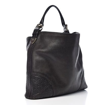 Gucci Calfskin Guccissima Trim Large Signoria Hobo Dark Brown 3 of 12