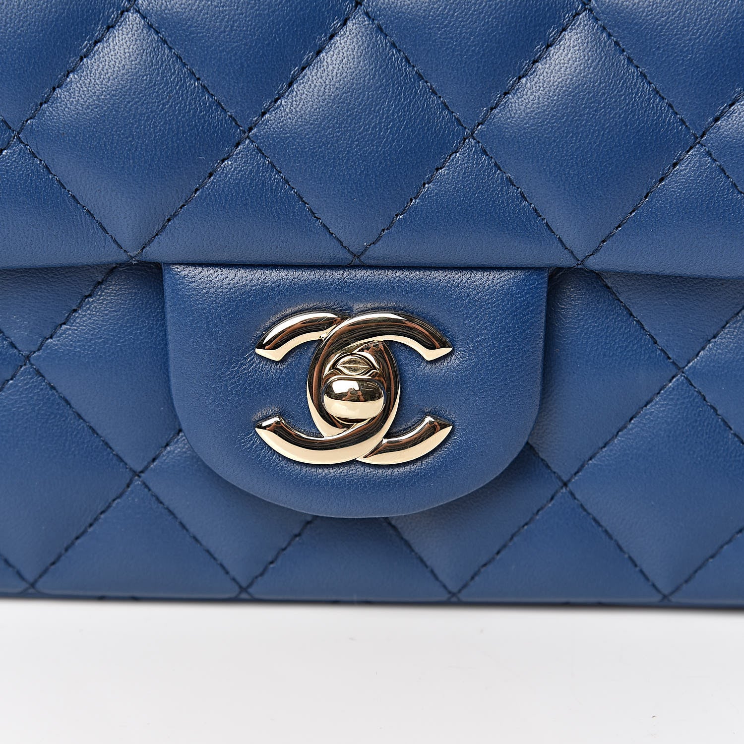 Chanel Lambskin Quilted Mini Rectangular Flap Blue 7 of 12