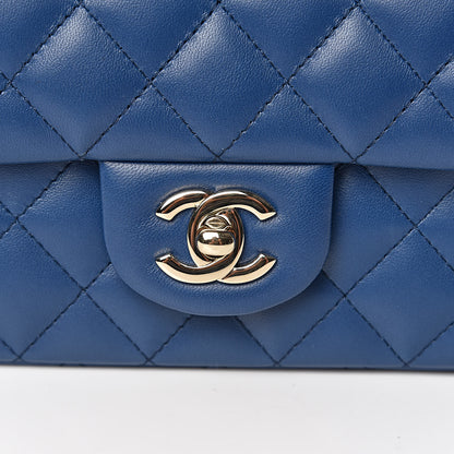 Chanel Lambskin Quilted Mini Rectangular Flap Blue 7 of 12