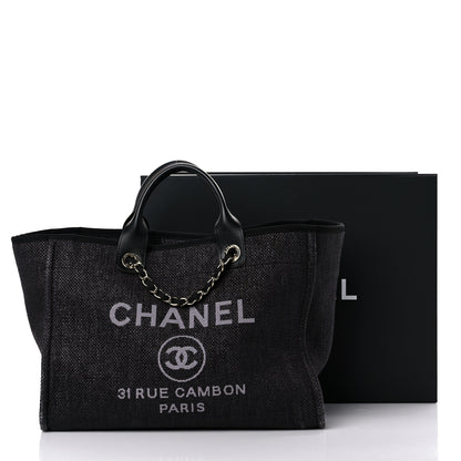 Chanel Woven Straw Raffia Large Deauville Tote Black 13 of 13