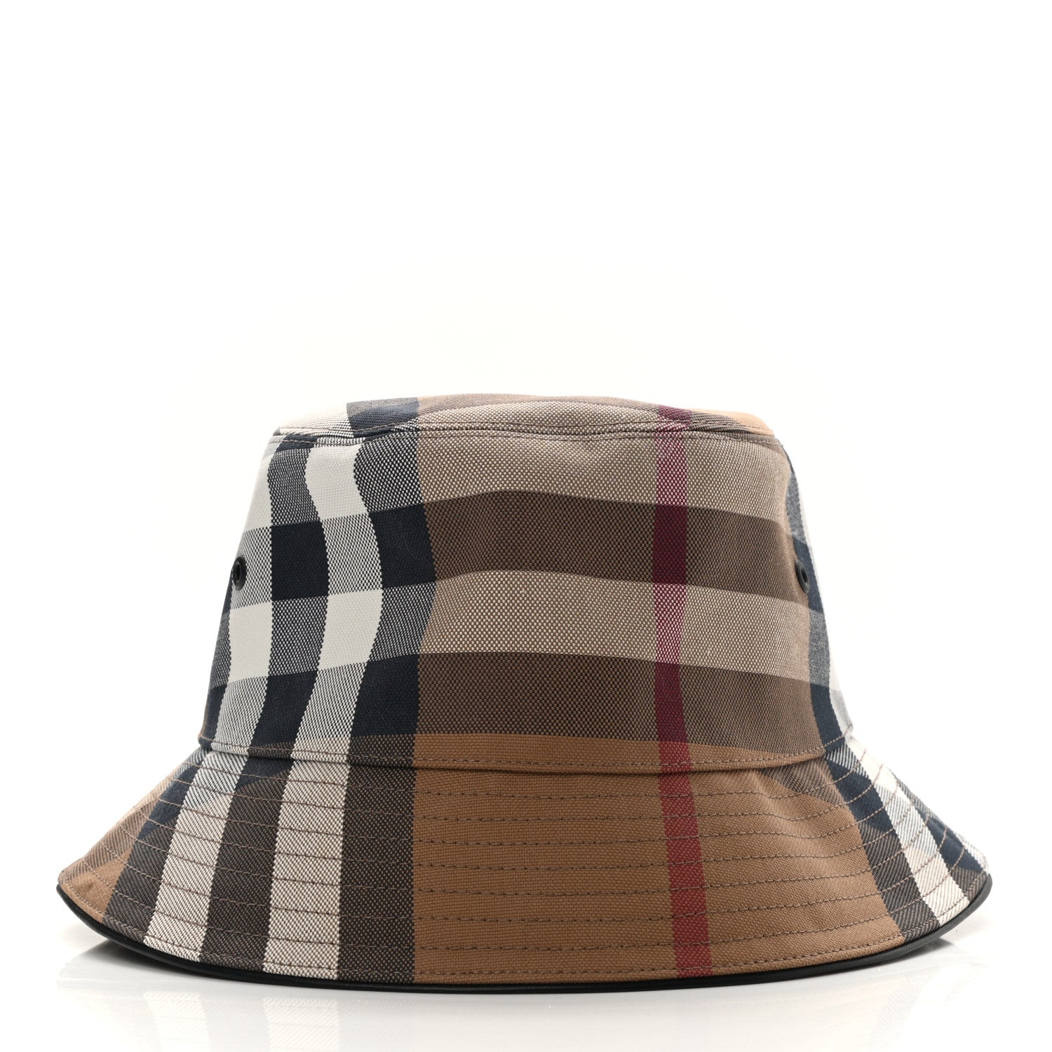 Burberry Cotton Canvas Exaggerated Check Bucket Hat M Birch Brown 3 of 8