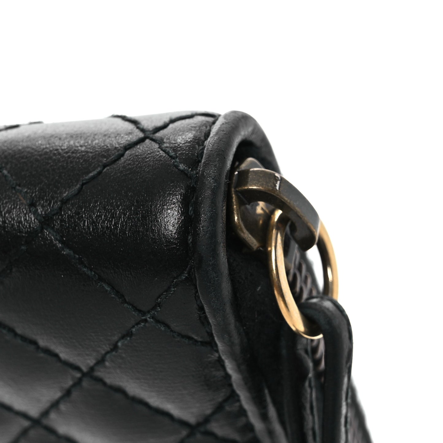 Calfskin Web Trapuntata GG Zip Around Wallet Black
