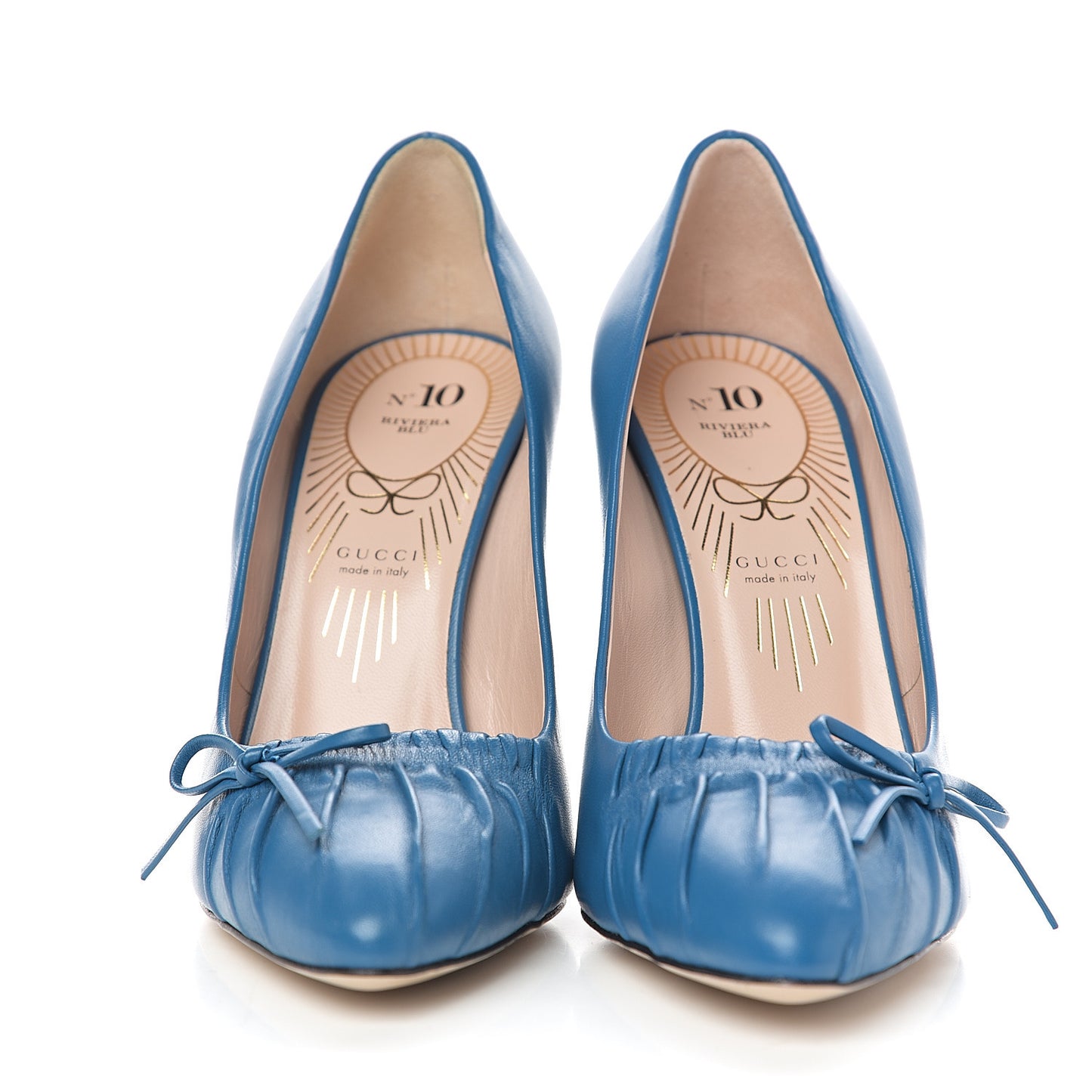 Nappa Bow High Heel Pumps 36 Riviera Blue