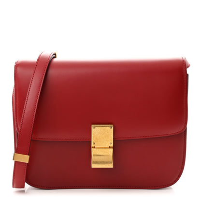 Celine Box Calfskin Medium Classic Box Flap Bag Red 1 of 15