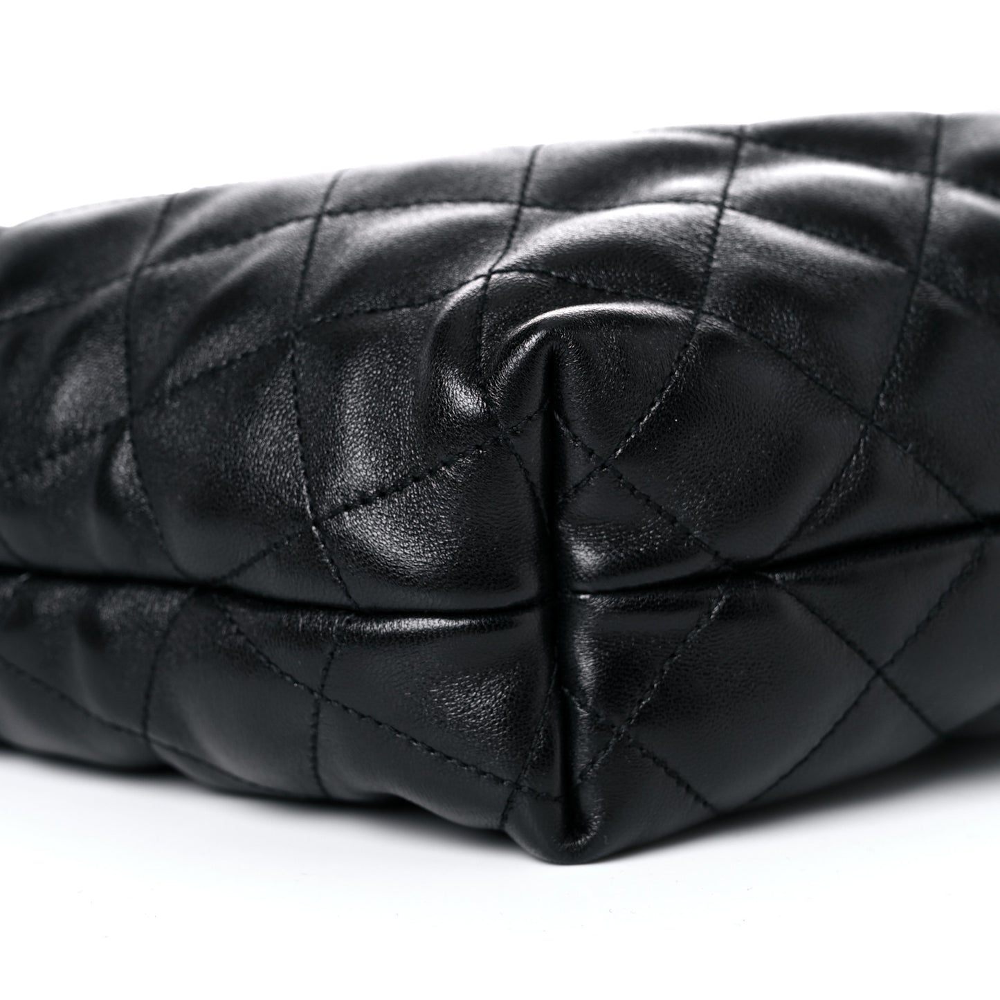 Lambskin Quilted Maxi Icare Shopping Tote Black
