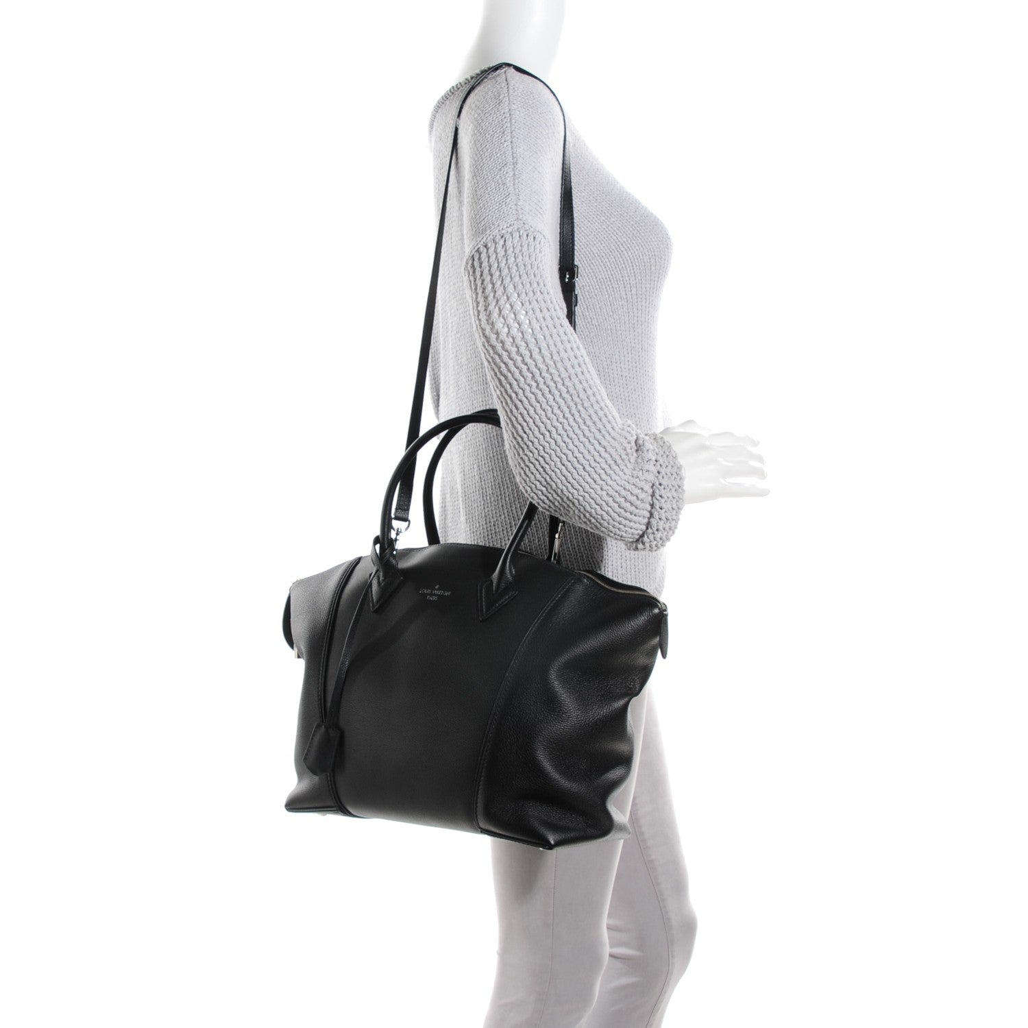 Louis Vuitton Veau Cachemire Soft Lockit MM Black 2 of 7