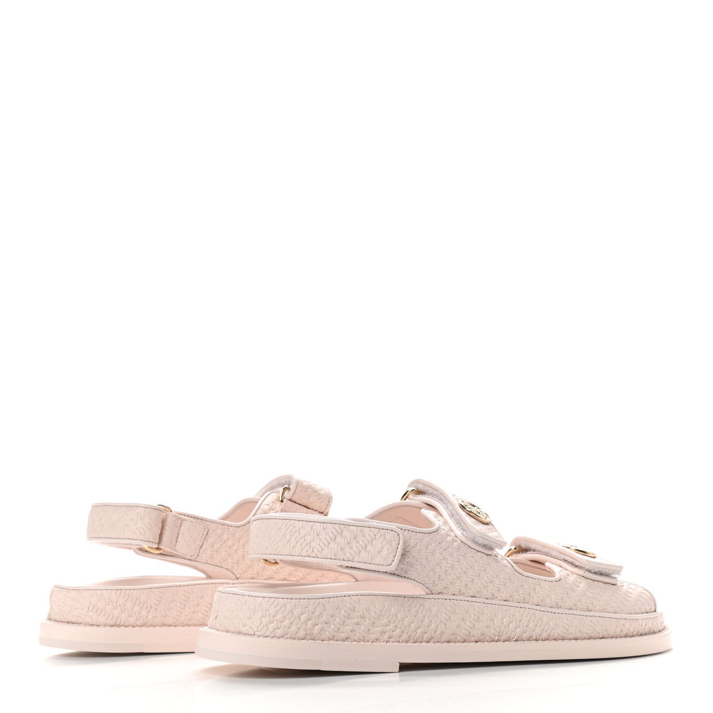 Calfskin Printed Velcro Dad Sandals 38.5 Pink