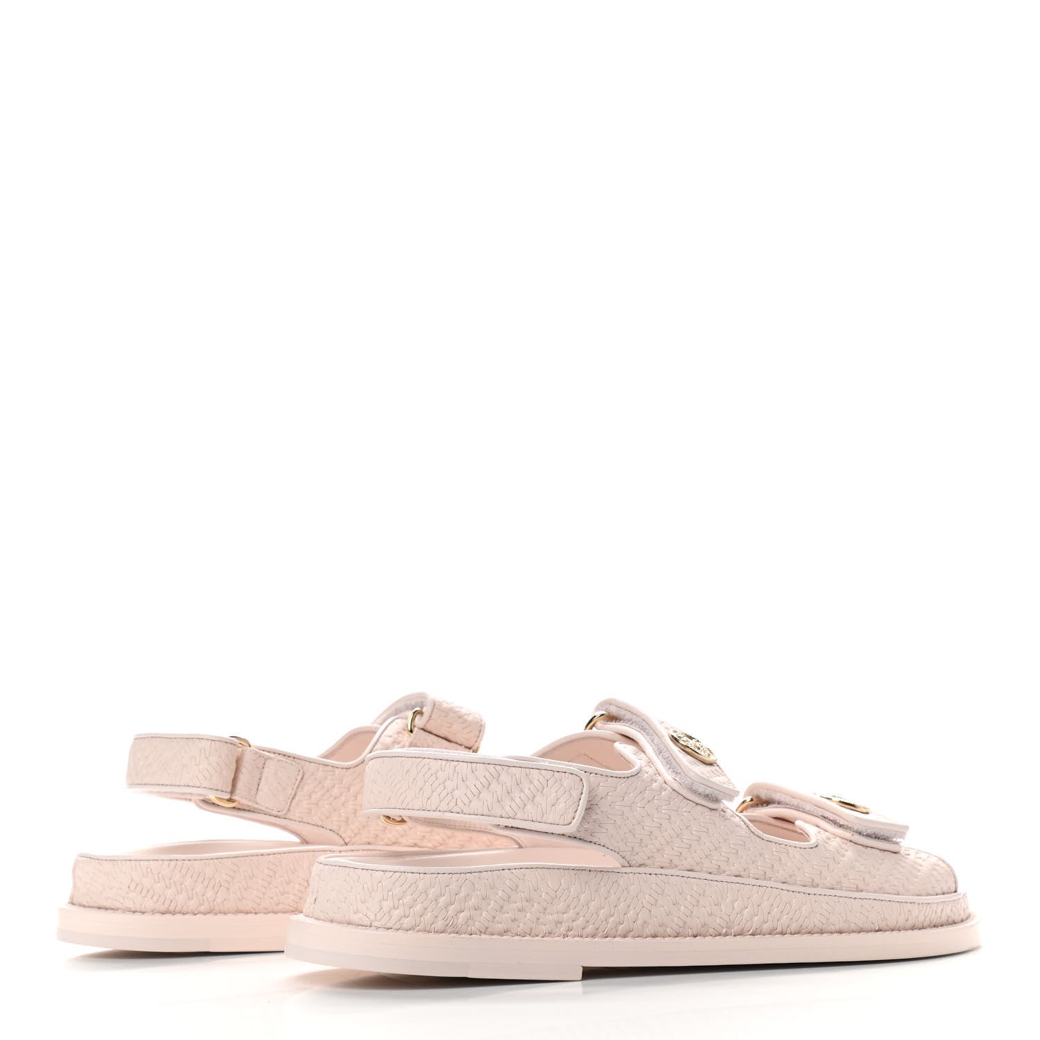 Chanel Calfskin Printed Velcro Dad Sandals 38.5 Pink 4 of 8