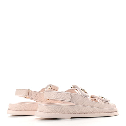 Chanel Calfskin Printed Velcro Dad Sandals 38.5 Pink 4 of 8