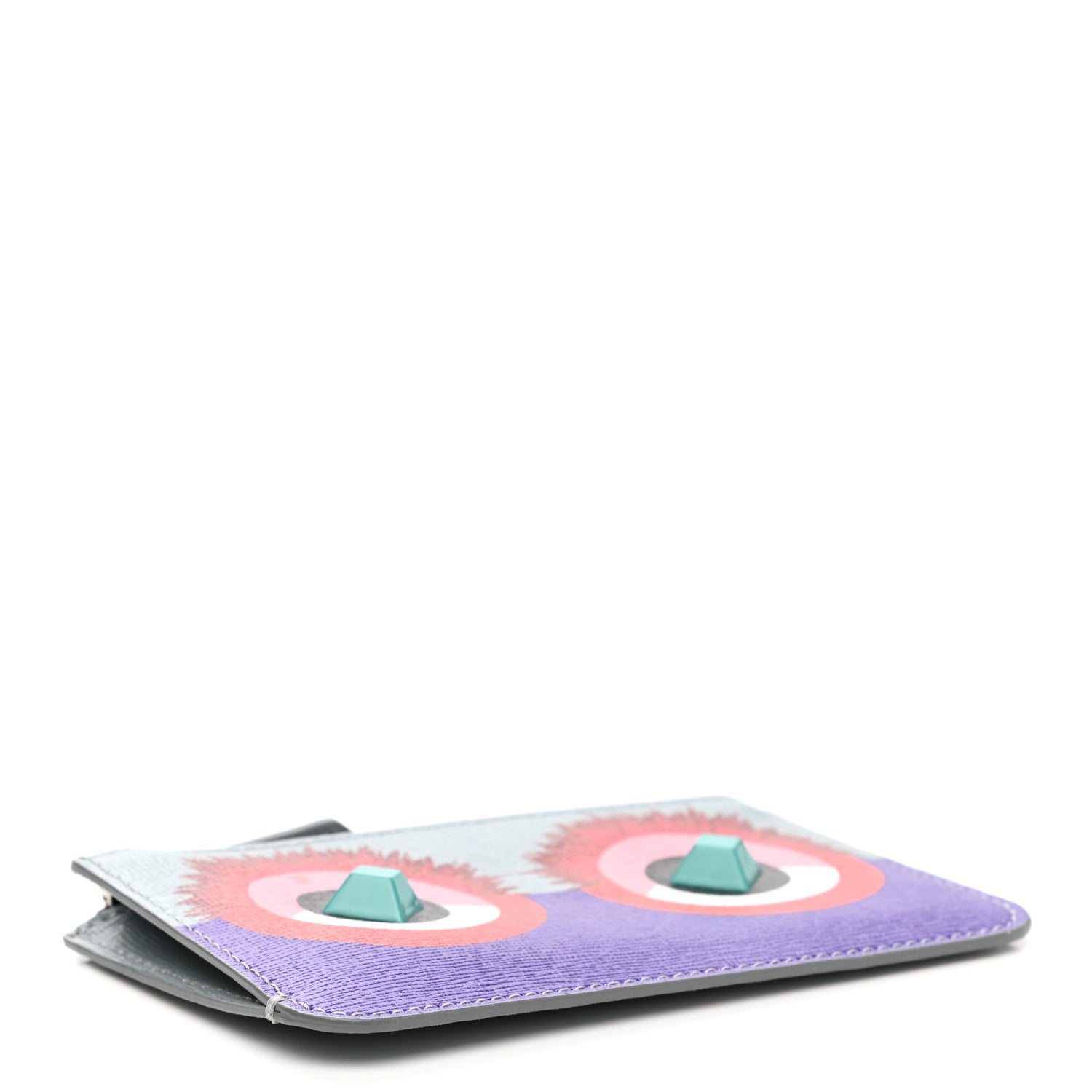 Fendi Vitello Elite Studded Hypnoteyes Coin Pouch Key Case Polvere Multicolor 4 of 7